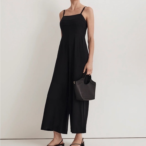 Madewell Square-Neck Wide-Leg Sleeveless Jumpsuit - Picture 1 of 6